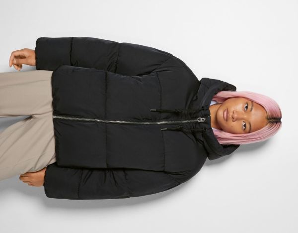 Bundy Bershka Oversize S Kapucňou Puffer Damske Čierne | bxPpPMmEgFT