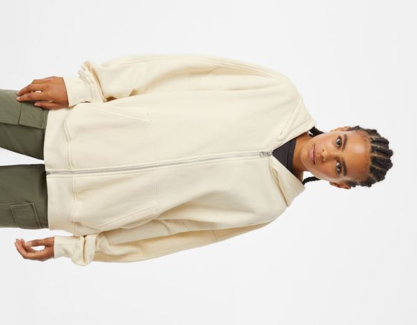 Mikiny S Kapucňou Bershka Oversize Zippered Damske Biele | ZvhLiNYEqIQ