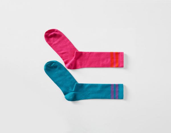 Ponozky Bershka Pack Of 2 Pairs Of Color Block Panske Fuchsie | QTlibN8dsh9