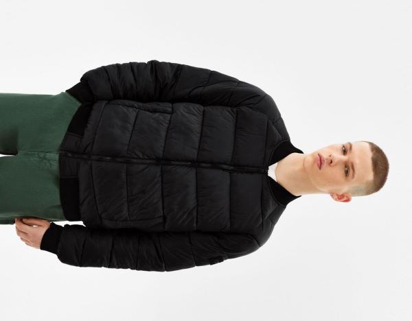 Páperové Bundy Bershka Lahke Puffer Bomber Panske Čierne | E4JQsYJKpwM