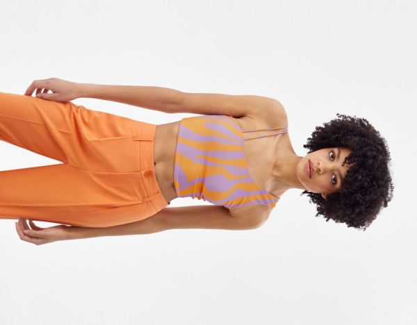 Topy Bershka Asymmetric With Two Straps Damske Oranžové | kKl1ZnWDJhz