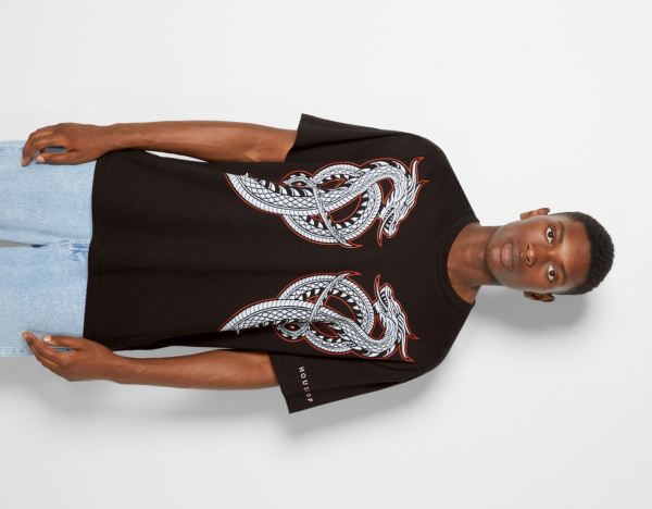 Tricko Bershka House Of Dragons Oversize Boxy-fit Panske Čierne | jO7dgEtrEiT