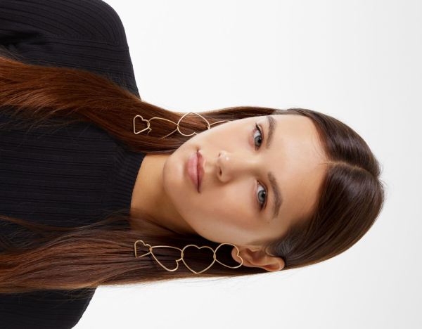 Šperky Bershka Heart Cascading Earrings Damske Zlate | KEkAIHKc8Gk