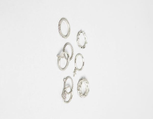 Šperky Bershka Set Of 8 Thin Rings With Cross Damske Strieborne | IjMD9cuMShZ