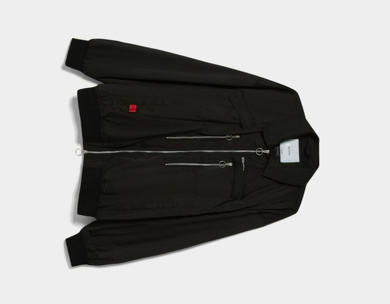 Bundy Bershka Bomber With Zippers Panske Čierne | nEPhNjUZLOg