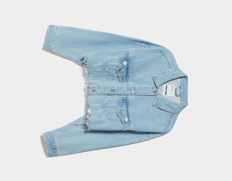 Bundy Bershka Cropped Denim Damske Svetlo Modre | NiQCew9HV7Z