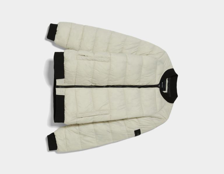 Bundy Bershka Lahke Puffer Bomber Panske Biele | 3XYjcC2SEsK