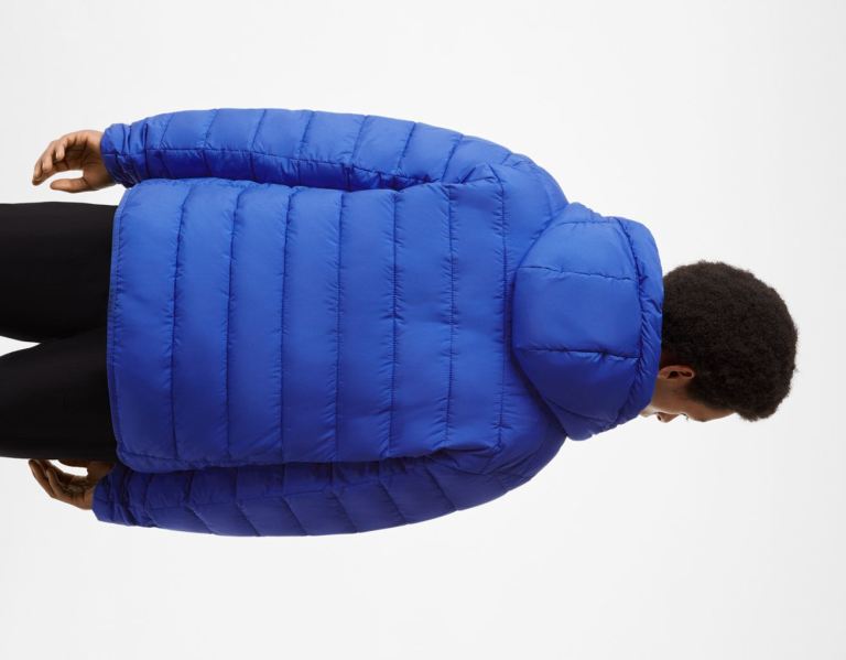 Bundy Bershka Lahke Puffer Panske Modre | 3PFnxDe1YPR