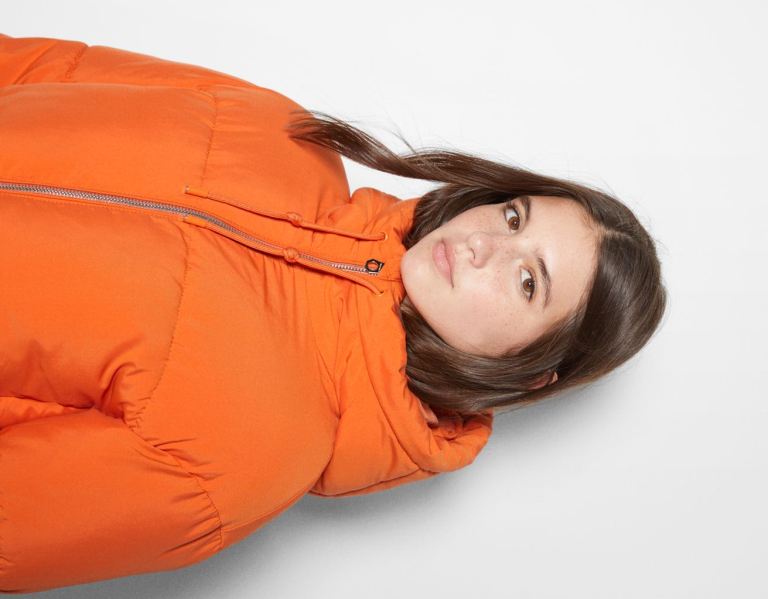 Bundy Bershka Oversize S Kapucňou Puffer Damske Oranžové | FXa2gG2zbqc