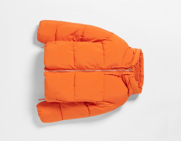 Bundy Bershka Oversize S Kapucňou Puffer Damske Oranžové | FXa2gG2zbqc