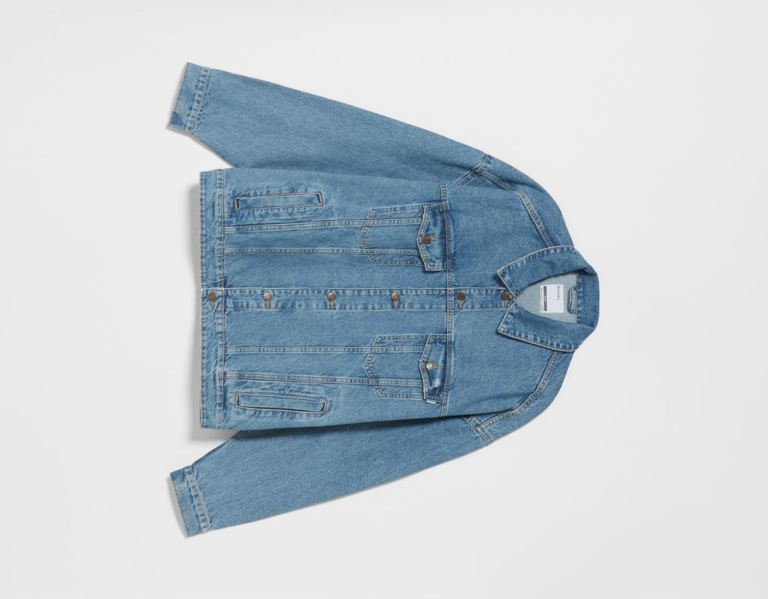 Bundy Bershka Oversized Denim Panske Svetlo Modre | RbP99O9FGkK