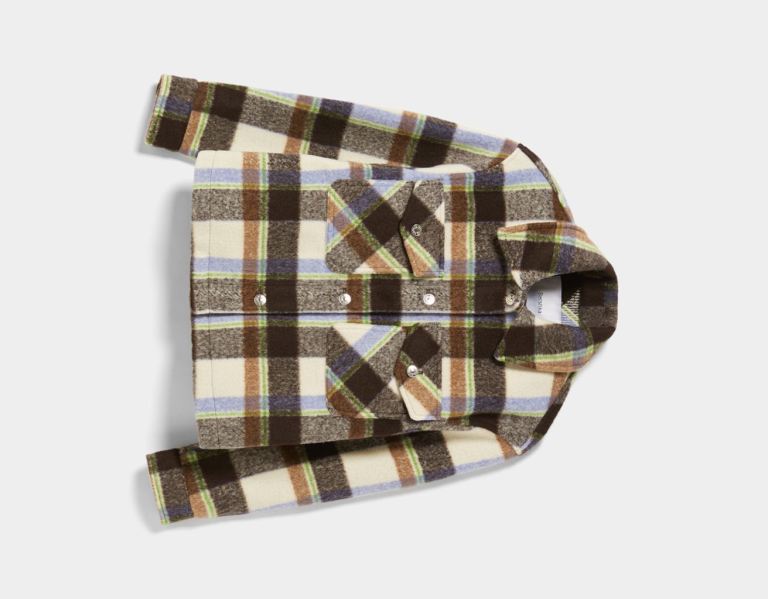 Bundy Bershka Plaid Trucker Damske Krém | etWMvf39OpE