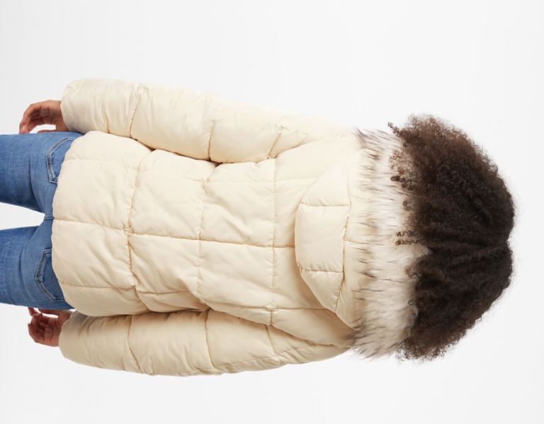 Bundy Bershka Puffer With Faux Fur Hood Damske Siva | MrP1mt6pd7x