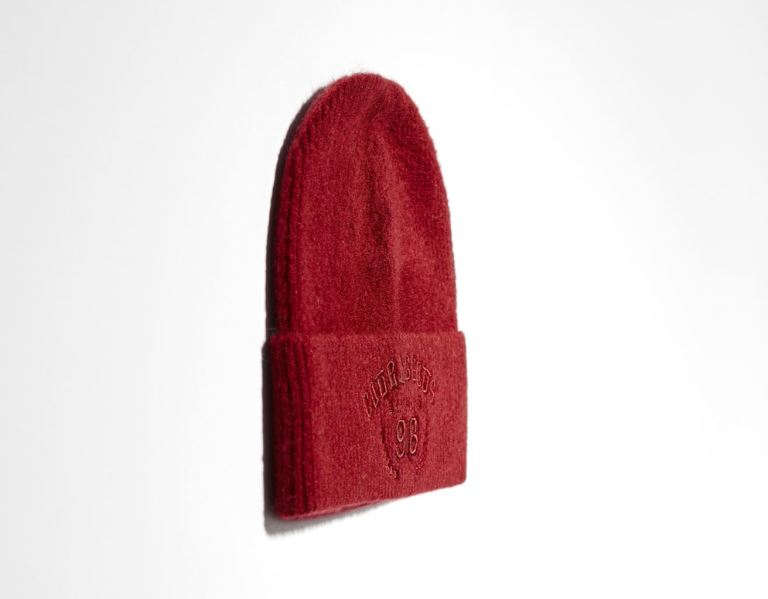 Caps Bershka Embroidered Varsity Beanie Panske Tmavo Červené | BIN6p8aXvUl