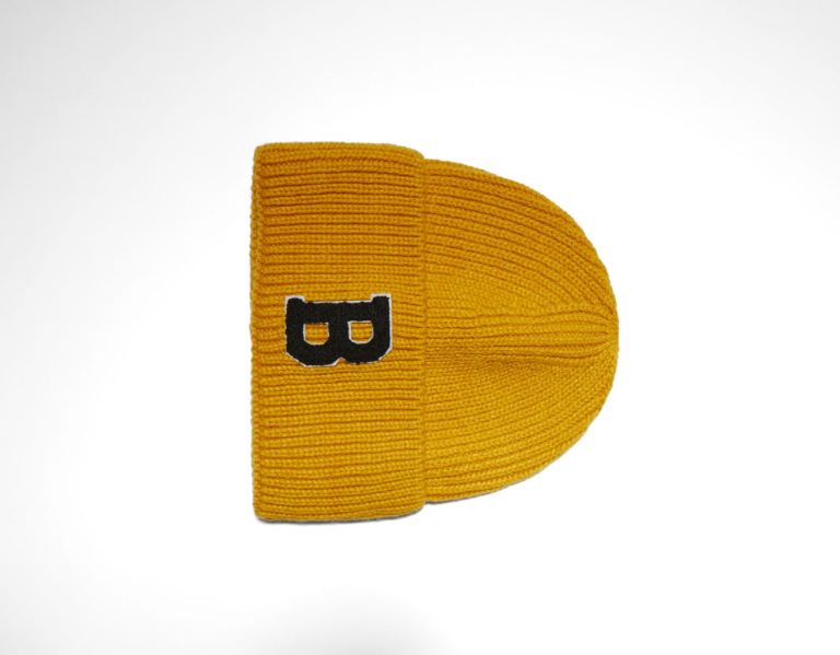 Caps Bershka Embroidered Varsity Beanie Panske Horčica Biela | eSFxV0MCszF