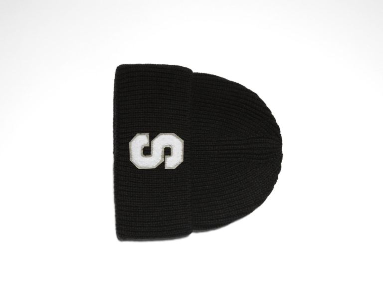 Caps Bershka Embroidered Varsity Beanie Panske Čierne | fMiTle3mbjn