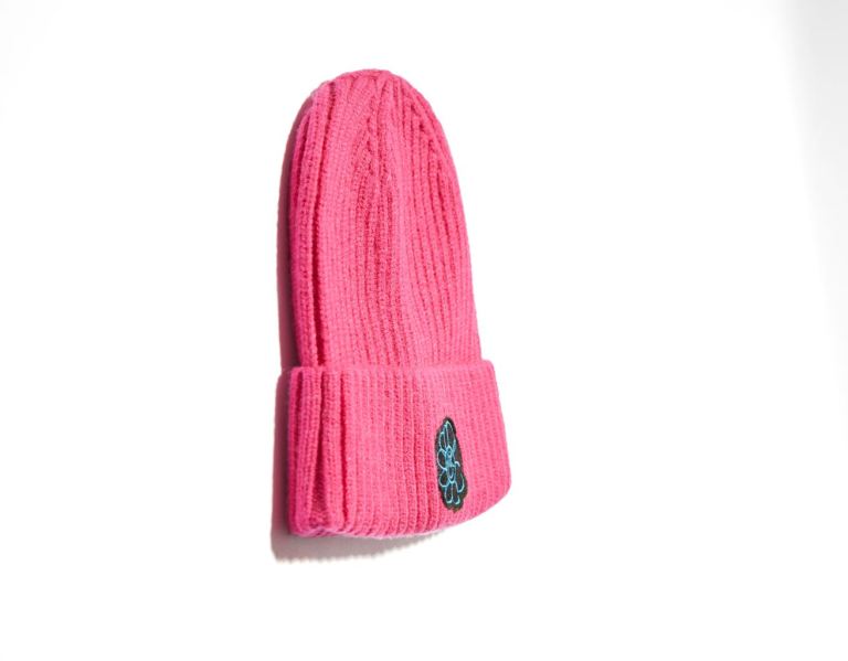 Caps Bershka Funny Embroidered Beanie Panske Fuchsie | ujY99v4W9Ij