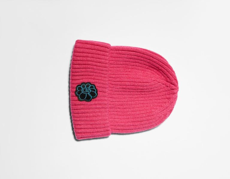 Caps Bershka Funny Embroidered Beanie Panske Fuchsie | ujY99v4W9Ij