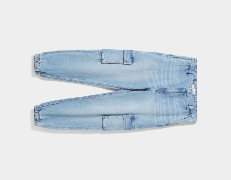 Cargo Bershka Jeans Panske Svetlo Modre | j9lakP0Okna