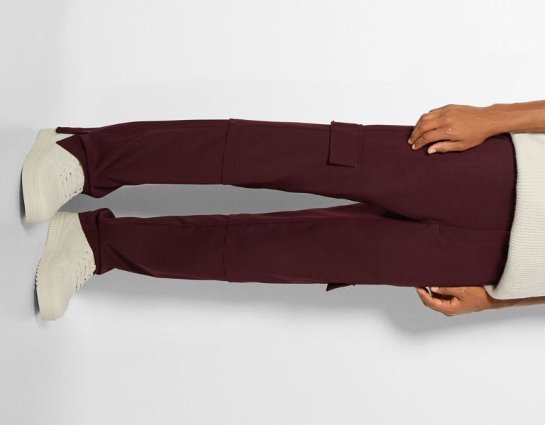 Cargo Bershka Tailored Pants Panske Tmavo Červené | IRrL9WfC1W4