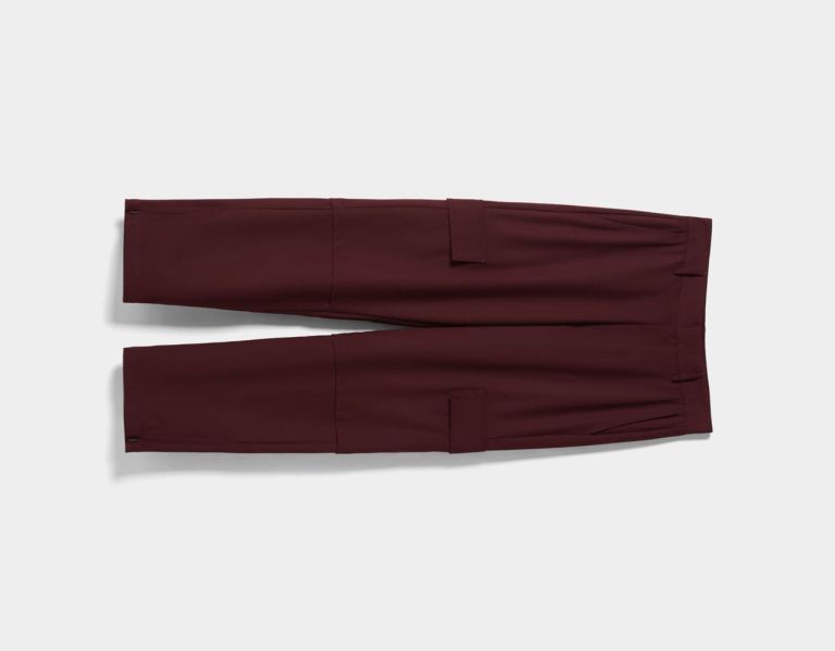 Cargo Bershka Tailored Pants Panske Tmavo Červené | IRrL9WfC1W4