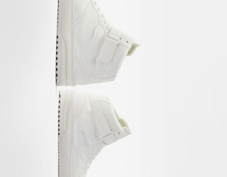 Clenkove Cizmy Bershka High-top Panske Biele | 5SxtANVoWtM