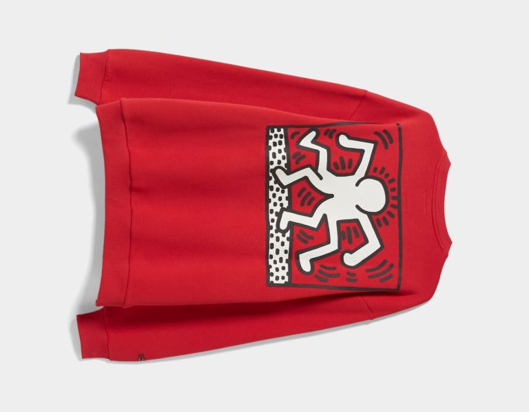 Mikiny Bershka Crew Neck With Keith Haring Print Panske Tmavo Červené | 96Y145v5qWH