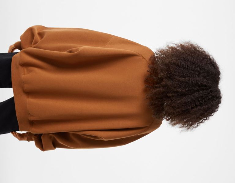 Mikiny Bershka Oversize Crew Neck Damske Tmavo Oranžové | QhFTrsijQju