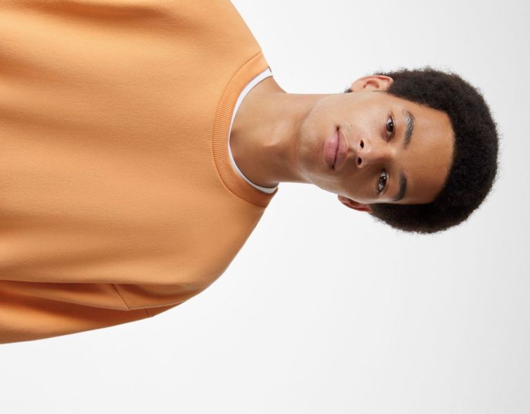 Mikiny Bershka Oversize Crew Neck Panske Oranžové | 7DHuazFoQ4y