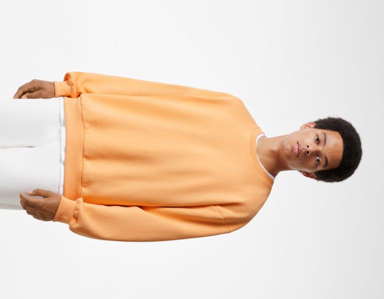 Mikiny Bershka Oversize Crew Neck Panske Oranžové | 7DHuazFoQ4y