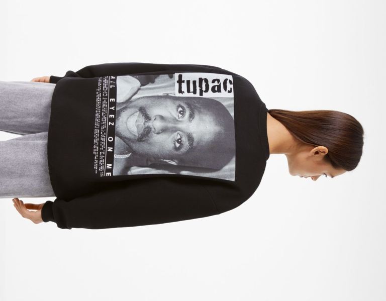 Mikiny Bershka Tupac Crew Neck Damske Čierne | zIj1iETrG5Z