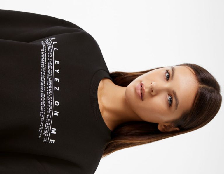 Mikiny Bershka Tupac Crew Neck Damske Čierne | zIj1iETrG5Z