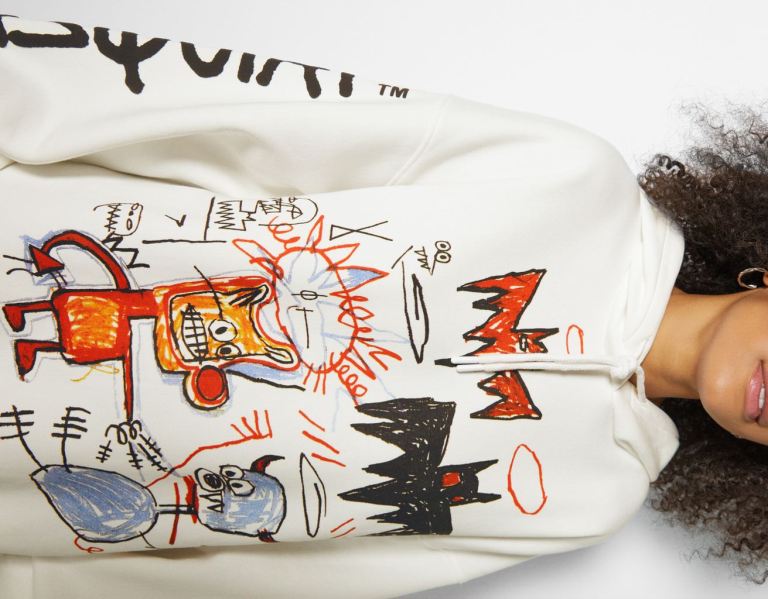 Mikiny S Kapucňou Bershka Jean-michel Basquiat Print Damske Biele | IiQw2rBa6mN