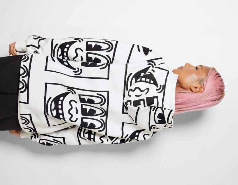 Mikiny S Kapucňou Bershka With Keith Haring Print Damske Biele | Vi3YzJkTkmD