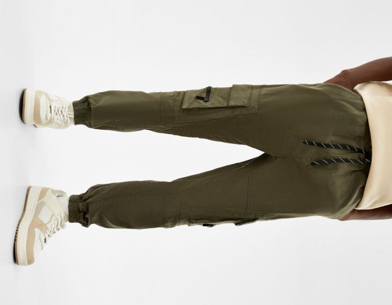 Nohavice Bershka Cargo Joggers Panske Hnedožltý | RrVyMpuRkCq