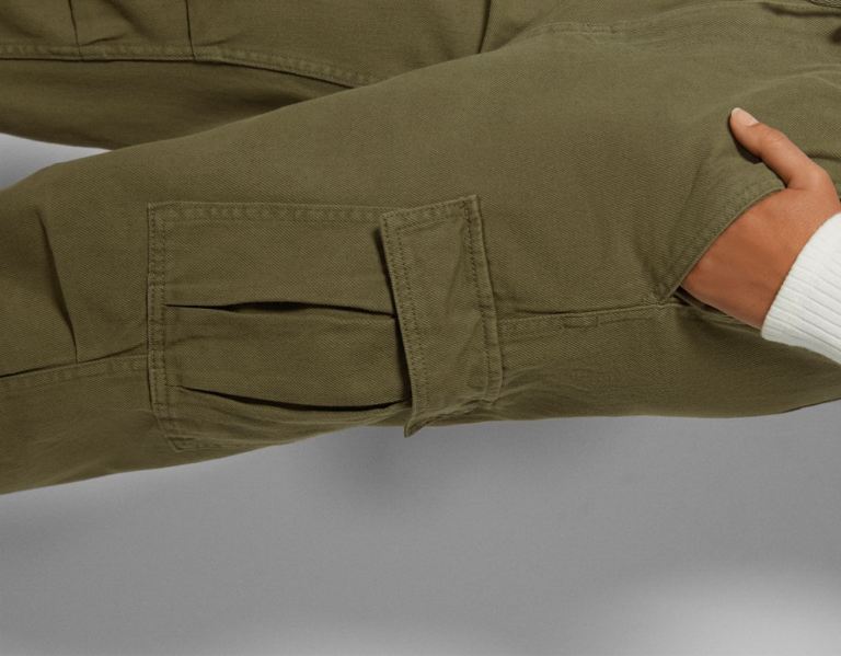 Nohavice Bershka Cargo Parachute Jeans Damske Hnedožltý | mZCzZ1yNmv4