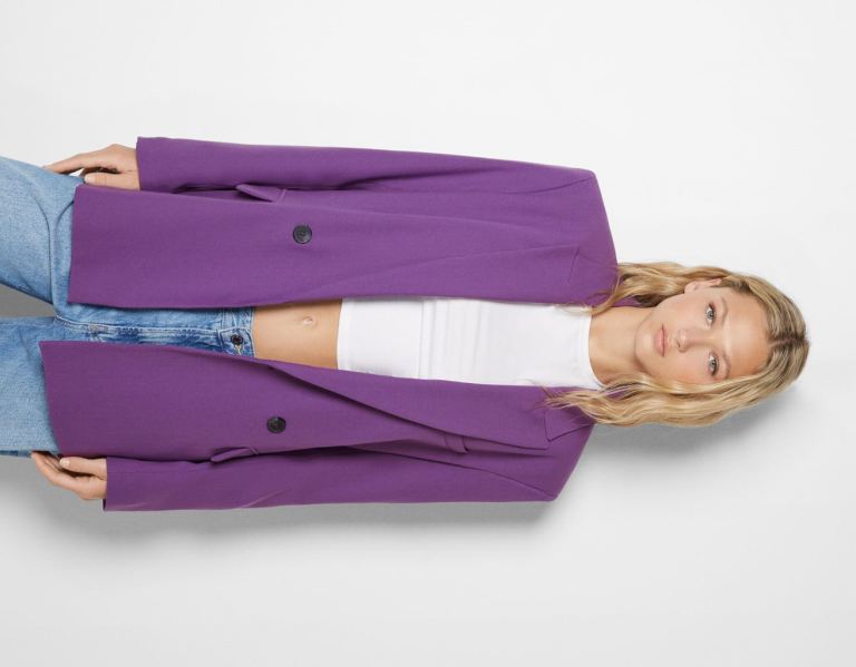 Obleky Bershka Tailored Blazer With Buttons Damske Nachový | qn2QbFCmFsF