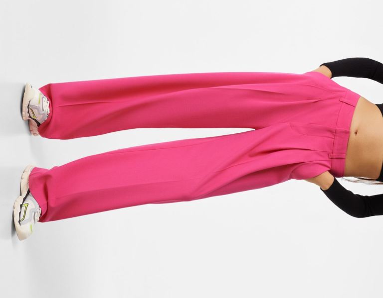 Obleky Bershka Tailored Pants Damske Fuchsie | REWEXMZUTV5