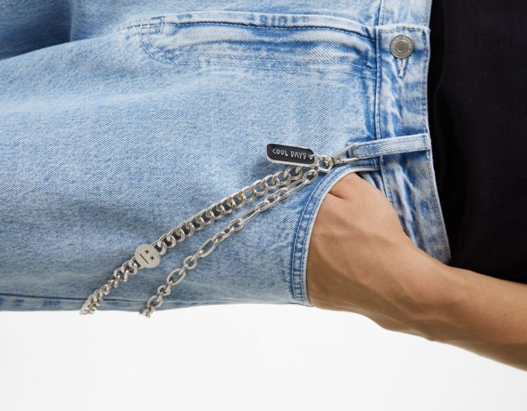 Opasky Bershka Chain Key Ring Panske Strieborne | a7Xw32xk4Mf