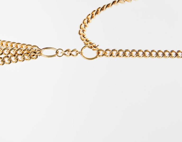 Opasky Bershka Gold Body Chain Damske Zlate | got3rACRLWe