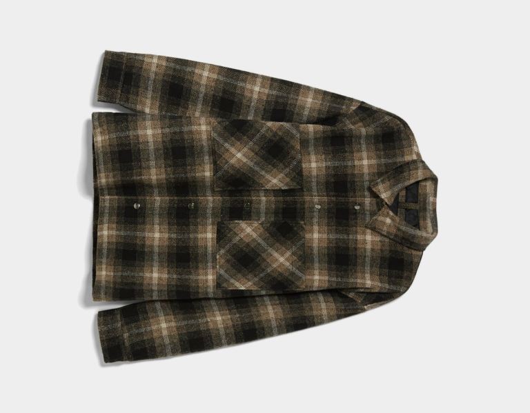 Overshirts Bershka Check Print Polstrované Panske Hnede | GMuKzsIpwrK