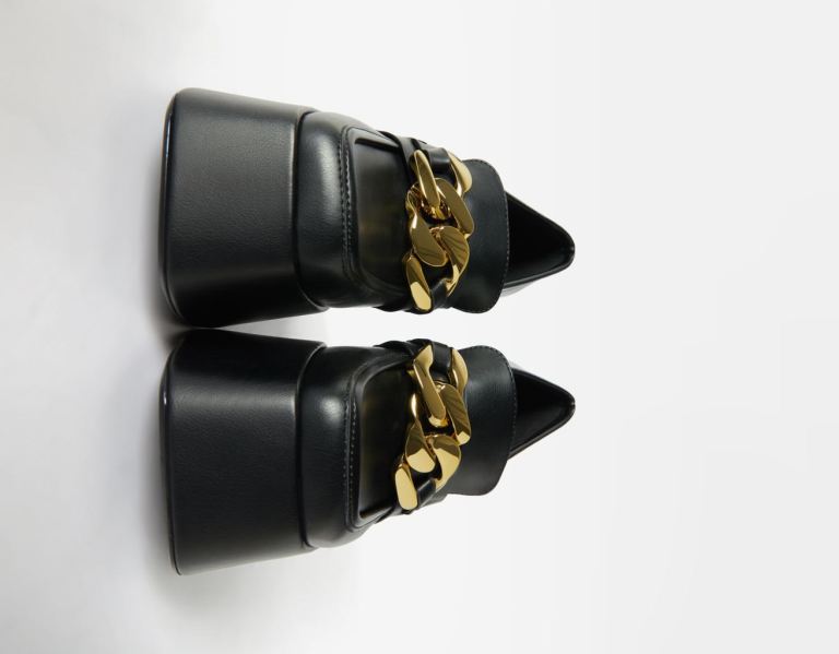 Podpätky Bershka High-heel Loafers With Chain Detail Damske Čierne | tCW3EJrAyCq