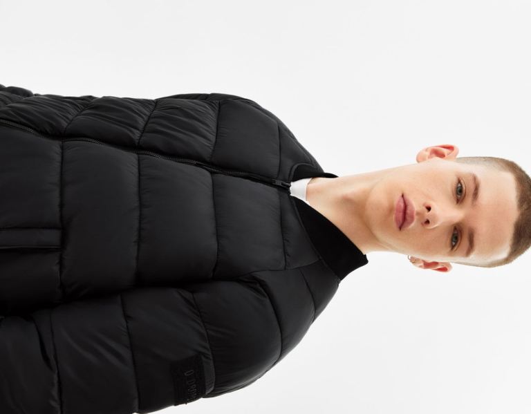 Páperové Bundy Bershka Lahke Puffer Bomber Panske Čierne | E4JQsYJKpwM