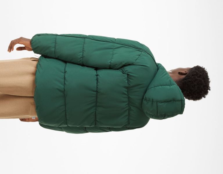 Páperové Bundy Bershka Puffer With Hood Panske Zelene | GHkxschyprI