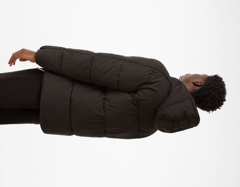 Páperové Bundy Bershka Puffer With Hood Panske Čierne | yPTIIeD4Jsv