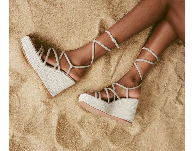 Sandale na Podpatku Bershka Jute Wedge Cage Damske Hnedožltý | GY1KxGzK30y