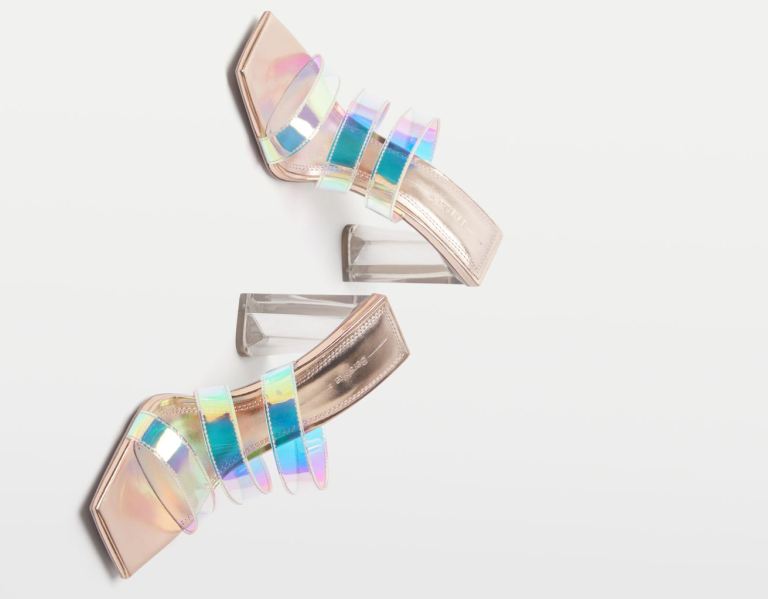 Sandale na Podpatku Bershka Vinyl Iridescent With Methacrylate Damske Viacfarebný | sVulQxt9IEK