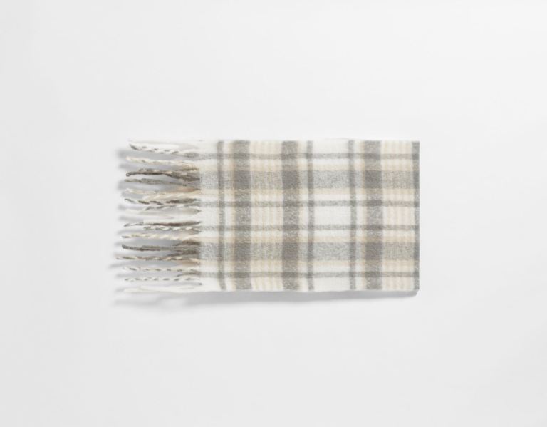 Satky Bershka Plaid Damske Siva | vbNYIywfeod