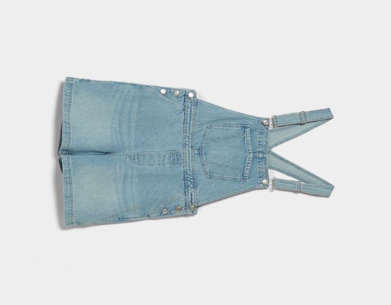 Saty Bershka Denim Overalls With Carpenter Details Damske Svetlo Modre | AL451fHicUo