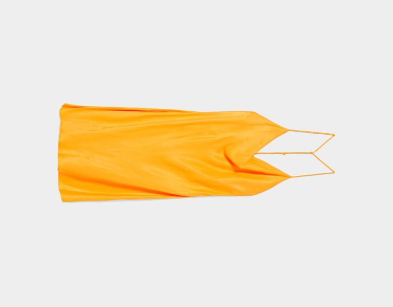 Saty Bershka Satin Halter Mini With Draped Neckline Damske Oranžové | JCYdac4rVZY